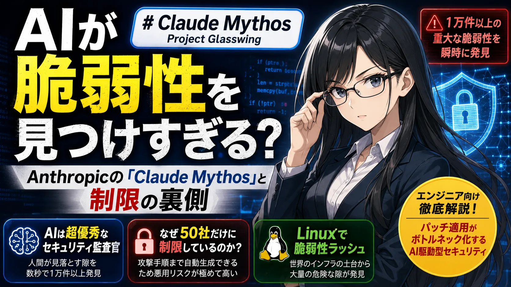 AIが脆弱性を見つけすぎる？Anthropicの「Claude Mythの画像