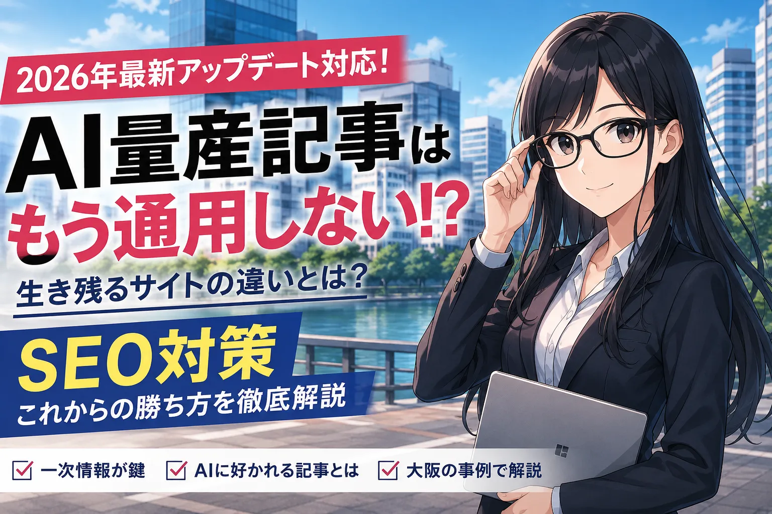 SEO対策用のAI量産記事は本当に全滅？2026年コアアップデートとこれからのSEO対策 | 大阪のSEO・WEB開発 オレンジソフトウェア - 記事詳細はこちら：https://orangesoftware.co.jp/articles/20260521seoAIupdate