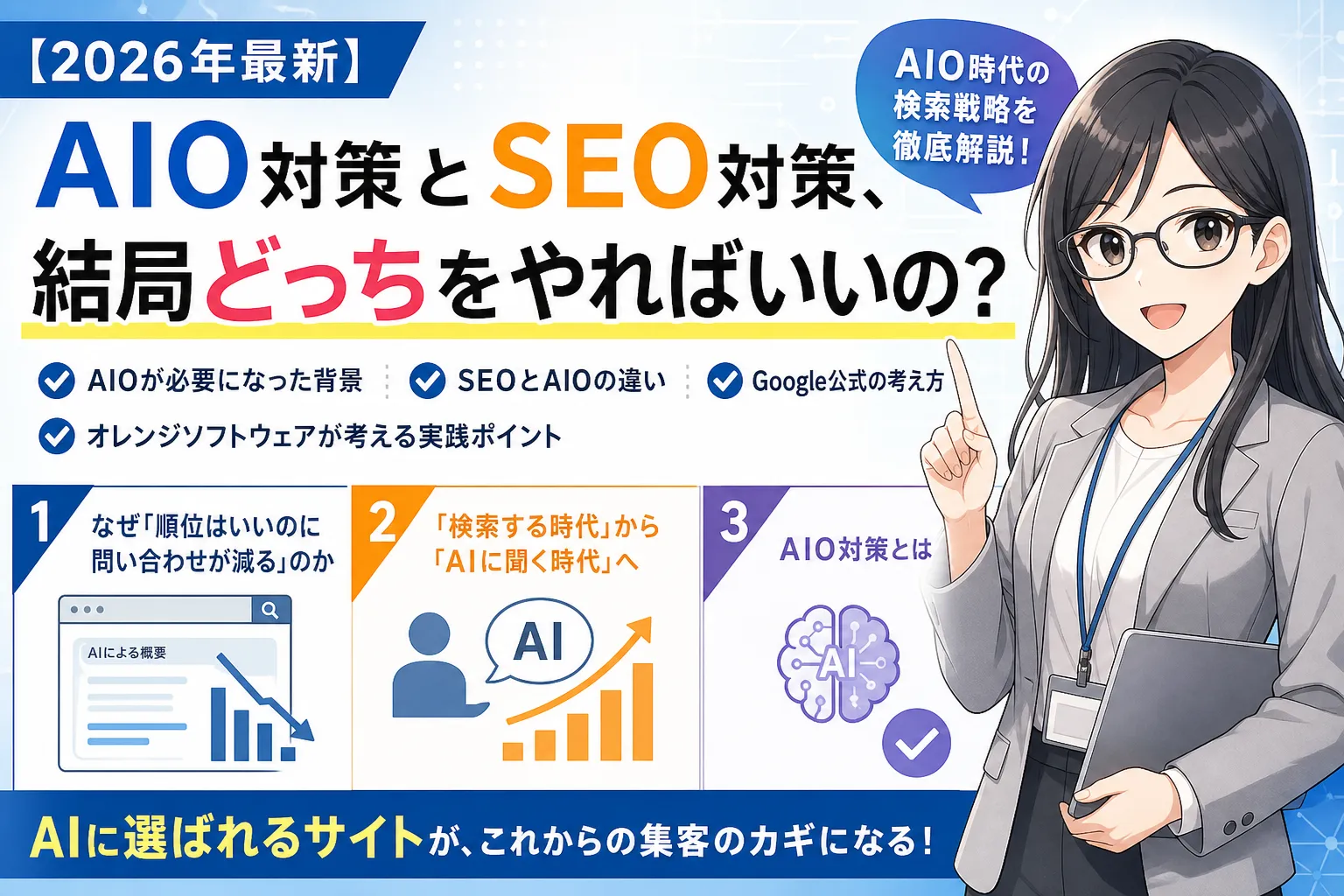 【2026年最新】AIO対策とSEO対策、結局どっちをやればの画像